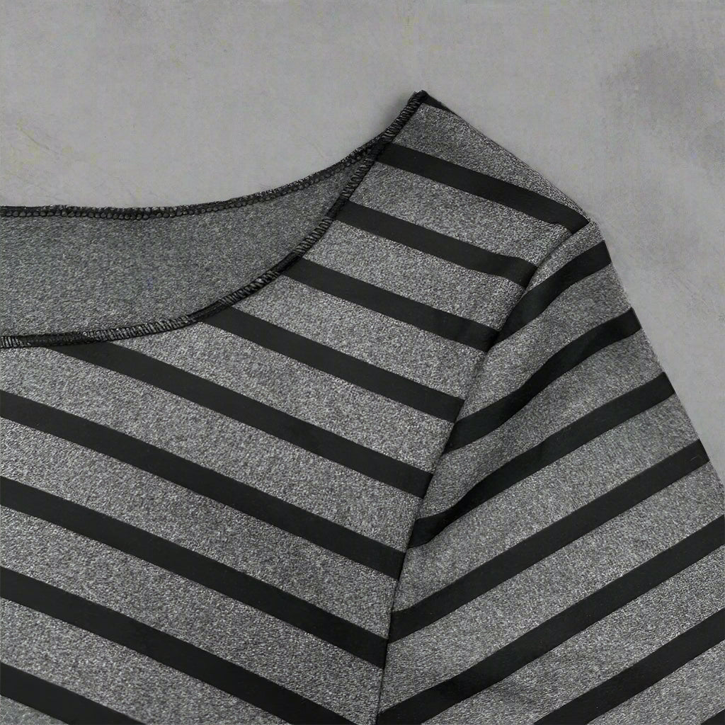 Spring Fall Women'S New Japanese Basic Models Slim Long-Sleeved Striped T-Shirt Strapless Korean Street Style Y2K Thin Tops